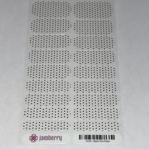 Jamberry Style: Black Mini Polka Dots, clear base